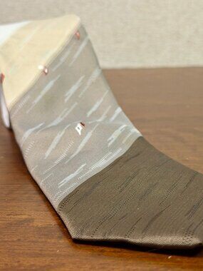 Paco Rabanne Paris Silk Tie Vintage Geometric Striped Brown Cream Retro 3"